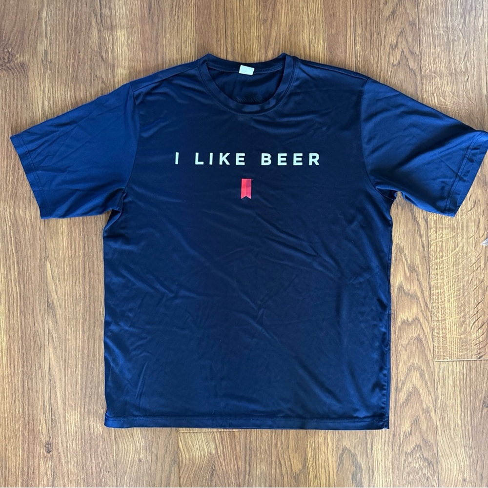 "I Like Beer" Michelob Ultra "Team Ultra" Men’s T-Shirt - Medium, Navy Blue